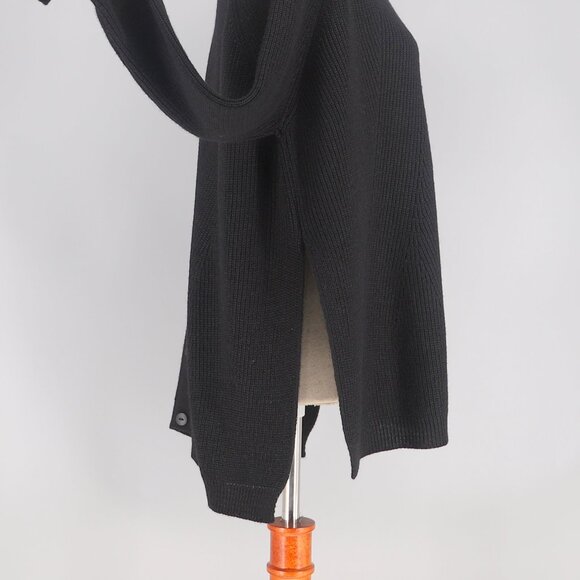 MER SEA Camden Button Back Crewneck Long Sleeve Sweater in Black OS - Picture 4 of 8